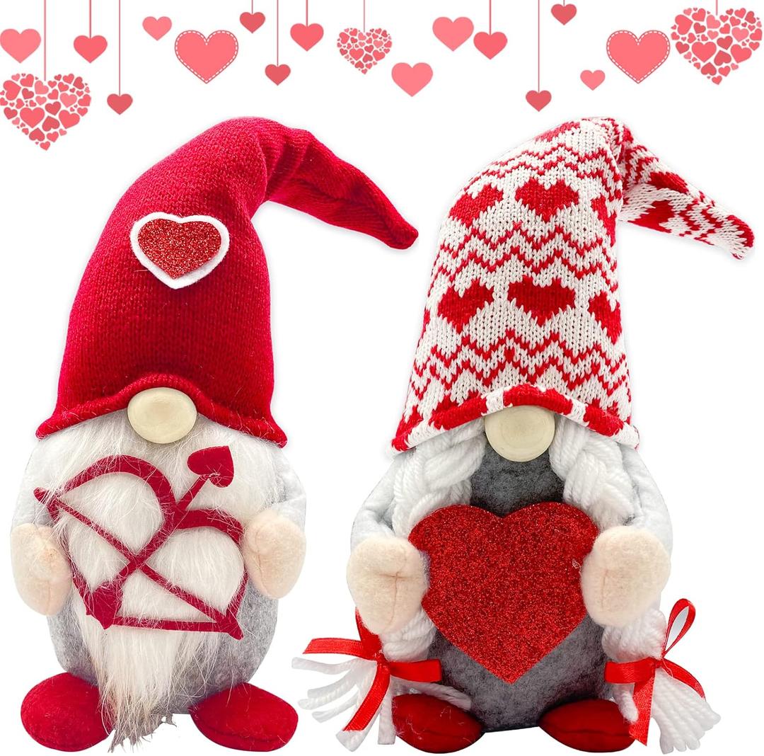 Valentines Day Decor - Valentines Day Decorations - Valentine Couple Gnomes Decorations for Home, Office - Valentine's Gifts for Her, Wife, Women, Girlfriend - Romantic Anniversary Vday Wedding Gift