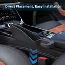 2 x 7F Short Car Organizers and Storage, Car Seat Gap Filler, Organiser Between Seat and Centre Console, Universal Car accessories, Fit SUV Truck Storage, Set of 2 - Black