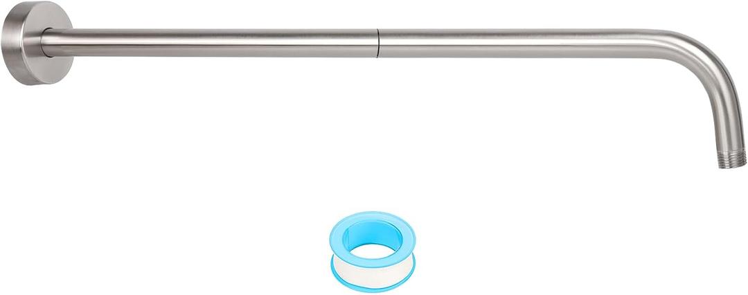 NearMoon Shower Arm, Extra Extension Arm with Flange, Stainless Steel Wall-Mounted Showerhead Extender Pipe (24 Inch, Brushed Nickel)