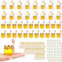 AuroTrends Mini Honey Jars with Dipper 1.5oz 48Pack, Empty Hexagon Honey Jars for Baby Shower Favors/Wedding Favors- Mini Glass Jars with Lids/Wooden Dippers/Gift Bags (1.5 fl.oz-48Pack)