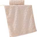 YiLUOMO Full Embossed Hearts Pattern Khaki Hand Towel Set of 2 Mother's Day Decorations 100% Cotton Super Soft Highly Absorbent Decorative Hand Towels for Bathroom Home 13x 29 Inch