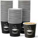600 Pack 4 oz Paper Cups, Small Disposable Coffee Cups, Paper Espresso Cups, Hot/Cold Drinking Cups for Party, Picnic, Travel and Events (600 Count (Pack of 1), Black-4oz)