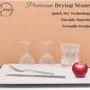 Diatomite Dish Drying Mat for Kitchen Counter (15.7" x 11.8")  Fast Drying Stone Tray with Non-Slip Feet, Elevated Design & Marble Finish, Water Absorbent Countertop Protector