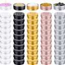50 Pack 1 oz Aluminum Tin Cans with Lids Bulk, Refillable Metal Tin Containers for Lip Balm, Salve, Cream, Travel Cosmetic Subpackage Jars, Easter DIY Candle & Crafts (5 Colors)