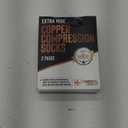 Doctor's Select Copper Plus Size Compression Socks Wide Calf - 2 Pairs | 20-30mmHg Extra Wide Calf Compression Socks Women Copper for Swelling, Varicose Veins | Black (3X-Large)