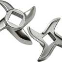 #8 Meat Grinder Blade Stainless Steel Knife Cutter Replacement Parts 2 Pack 