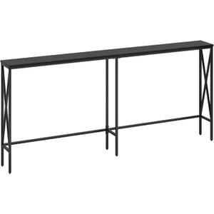 Masupu 70.9" Console Table, Modern Narrow Long Sofa Table Behind Couch, Skinny Entry Table, Industrial Sofa Table with Metal Frame for Hallway, Living Room, Classic Black
