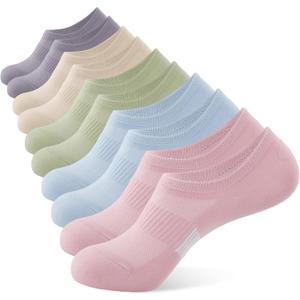 No Show Socks Womens Low Cut Non Slip Athletic Cotton Invisible Women Sock 5 Pairs (9-11)