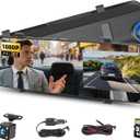 4 inch Mirror Dash Cam,1080P Rear View Mirror Camera for Cars,Dual Dash Cameras Front and Rear HD Night Vision,24H Parking Monitoring,Loop Recording, Motion Detection,Reversing Assistance,32GB TF Card