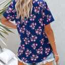 siliteelon Womens Short Sleeve Button Down Shirts Summer Blouses Casual Tops Hawaiian Tropical Floral Printed Camp Shirts (M)