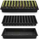 RooTrimmer 10 Pack 1020 Trays No Holes and 10 Pack 72 Cell Seed Starter Tray, 20" x 10" - Heavy Duty Reusable Plastic Seed Starter Kit for Microgreens, Seed Germination & Plant Propagation (10 Sets)