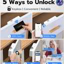 Anweller Smart Cabinet Lock, Hidden No Drill Adhesive Baby Proofing Child Proof Drawer Locks, Keyless RFID Bluetooth Cabinet Locks for Adults File Kitchen Cupboard Closet Liquor - White