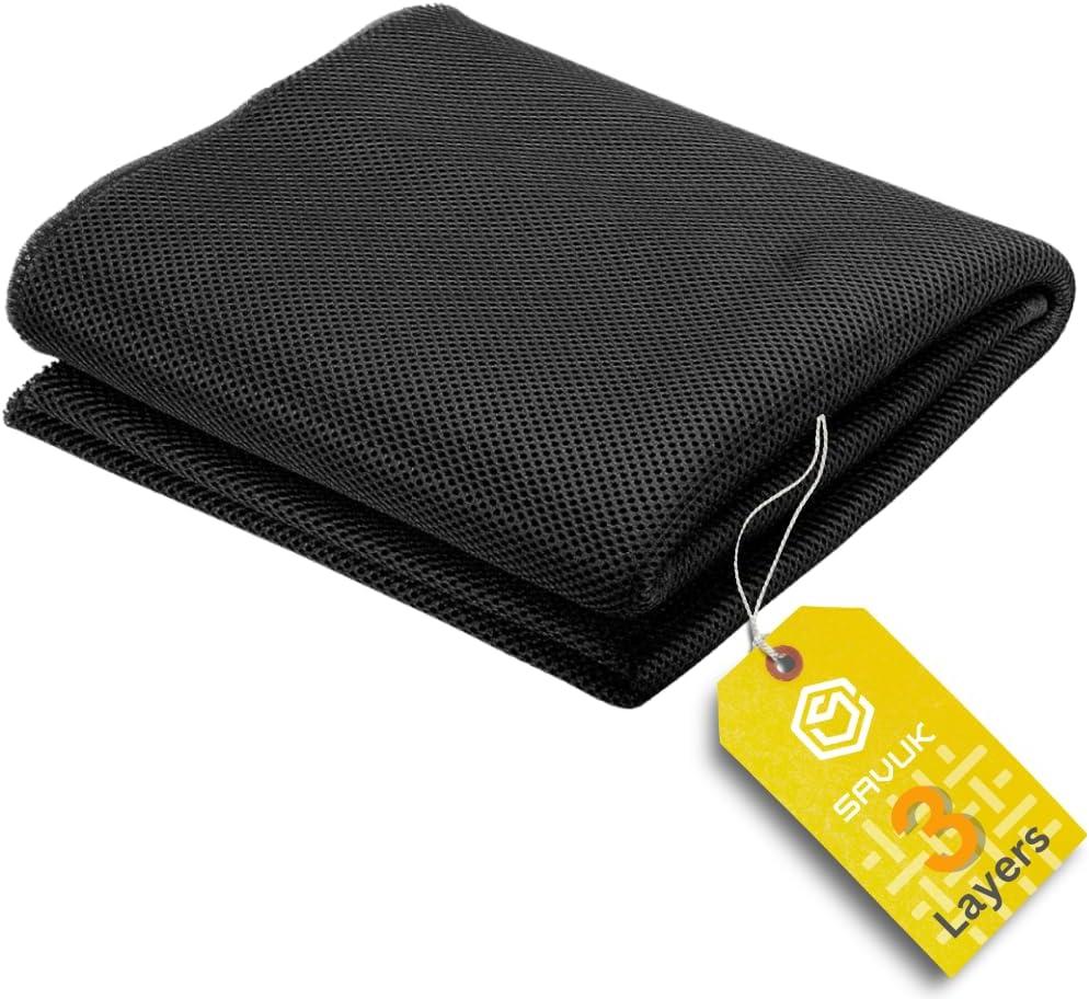 SAVUK Speaker Grill Cloth Fabric 3D Mesh Acoustic Box Cover Breathable Repair Carpet Subwoofer Replacement for Home and Automotive Black (Black, 20" x 59")