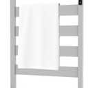 Freestanding Towel Warmer 5-Bar Heated Towel Rack with Timer & Adjustable Temperature, Space Aluminum, Rust-Resistant, Fast Heating in About 10 Minutes for Bathroom & Spa, Matte White