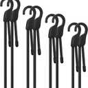 18" 36" 60" 80" Adjustable Bungee Cords with Hooks, Heavy Duty Outdoor 8 Pack Black, Length-Adjustable Design, UV-Resistant Elastic Straps for Cargo, Camping, Tents, Bikes, Luggage, etc