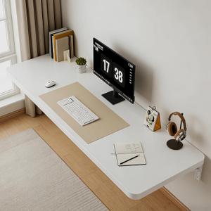 Wall Mounted Folding Table, Folding Desk, The Preferred Choice for Garages and Sheds/Home Offices/Laundries/Home Bars/Kitchens (White, 47.22" D x 19.68" W)