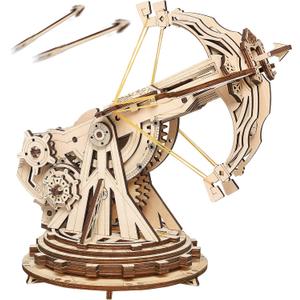 Rowood 3D Wooden Puzzles Catapult Kit for Adults, DIY Catapult Mechanical Wooden Model Kits Toys to Build for Adult, Cool Birthday Gift Choice