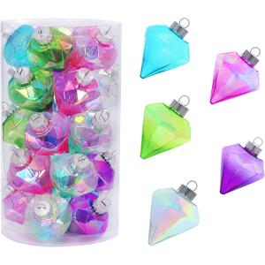 MOONET 25Pcs 2.64in Christmas Decoration Balls Shatterproof Colored Transparent Ball for Festival Wedding Home Party Decors Xmas Tree Hanging