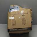 Coastal Glass Table Lamps Set of 2, 3-Way Dimmable Touch Control Nautical Lamp with USB A+C Ports,Bedside Lamp Beach Decor,Nightstand Lamp with White Shade for Living Room Bedroom(LED Bulbs Included) (Blue)