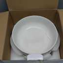 KMIGRUAN 60oz Salad Bowl Set,2 Pack Serving Bowls for Entertaining,8inch Large White Ceramic Bowl for Side Dishes,Soup, Pho, Cereal, Pasta, Fruit, Microwave and Dishwasher Safe