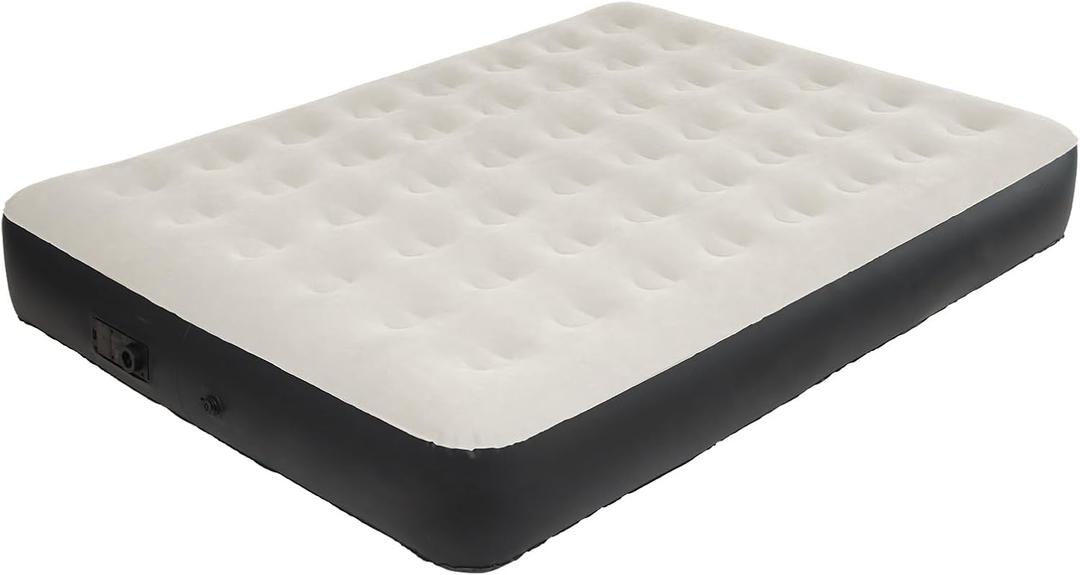 DIMAR GARDEN Queen Size Air Mattress with Built-in Pump, Inflatable Flocked AirBed Blow Up Mattress