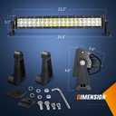 Nilight 22Inch 120W Spot Flood Combo Led Light Bar Off Road Driving Lights Boat Lights Fog Light 12V On/Off 5 Pin Rocker Switch Power 16AWG Wiring Harness Kit-1 Lead for Trucks