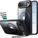 ESR for iPhone Air Case with Stand, Camera Control Cover Compatible with MagSafe, Military-Grade Drop Protection Magnetic Phone Case for iPhone 17 Air Case, Scratch-Resistant Back Cover,Clear Black