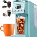 K Cup Coffee Maker With Bold Setting, Single Serve Hot & Iced Coffee Maker for K-Cup and Grounds, 52 Oz Removable Water Tank, 6 to 14oz Brew Size, Pod Coffee Machine With Reusable Filter, Blue