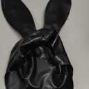  Dzrige Halloween Bunny Mask Rabbit Ears Mask Bunny Half Mask for Birthday Easter Halloween Masquerade Cosplay Party Costume Accessory (Matte Black) : Clothing, Shoes & Jewelry