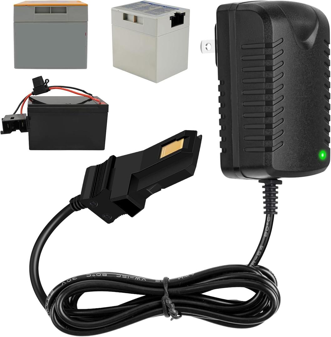 12V Charger for Powered Wheels Battery 12 Volt Battery Charger for All Fisher-Price Powered Wheels Gray and Orange Top Battery Replacement Fisher Price 12V Adapter