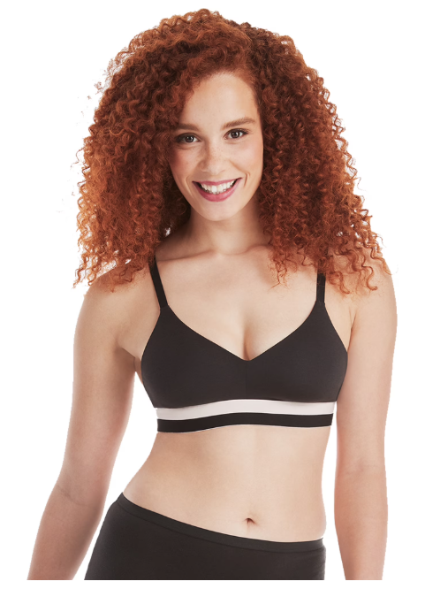 Hanes Women's Wireless, Natural Lift, Modal Full Coverage Bra, Wirefree T-Shirt Bra, Sizes S, black