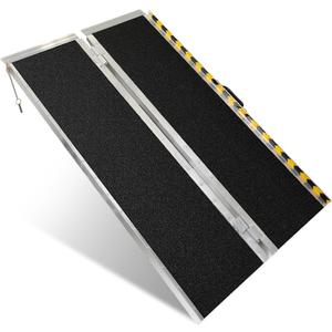 Vie Triomphe 4FT Portable Wheelchair Ramp for Home Entry, Non-Slip Folding Aluminum Ramp for Seniors, Elderly & Disabled, Fits Steps, Doorways, Wheelchairs & Scooters
