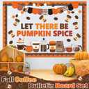 Containlol Thanksgiving Latte Bulletin Board Set Pumpkin Spice Classroom Decorations Fall Thanksgiving Coffee Cup Cutouts for Office Home Autumn Harvest Theme Party Supplies