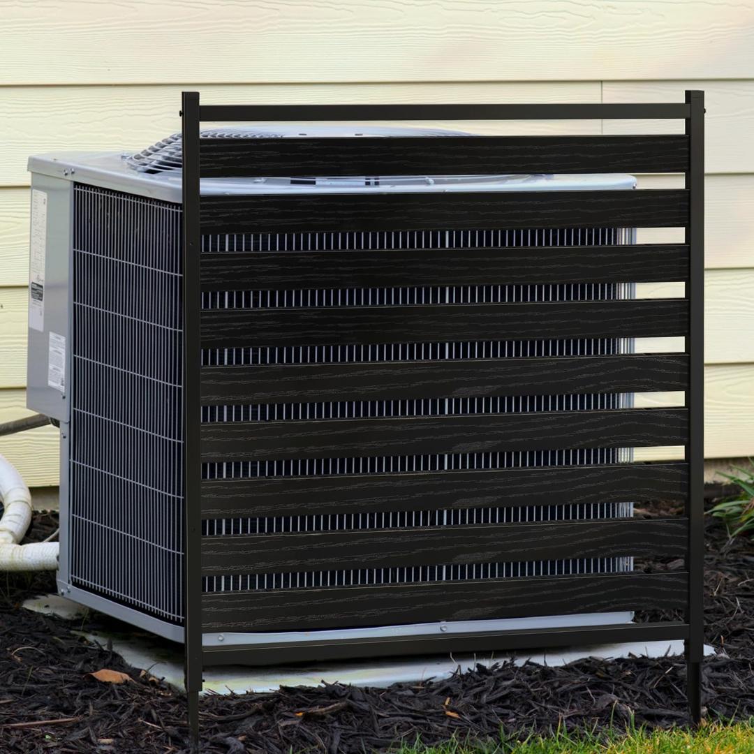 Metal Air Conditioner Fence 1 Panel, No-Dig Privacy Screen Enclosure Kit