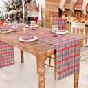 B-COOL Checkered Table Runner Fabric - Rectangle 13x108 Inch Classic Gingham Buffalo Plaid Table Cloth for Indoor Outdoor Use Table Cover for Kitchen BBQs Christmas Parties,2 Packs