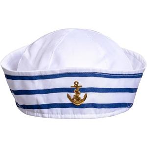 ALVOGIMOR Sailor Captain Navy Hat for Women,White Sailor Captain Cap Sail Hats for Navy Costume Dressing Up Halloween Party Accessory