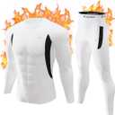 CL convallaria Thermal Underwear Long Johns Set Mens Winter Gift Hunting Gear Sport Base Layer Bottom Top (Medium, 1-white)