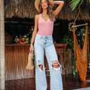 SANDERY Tank Tops for Women Summer Sleeveless V Neck Fitted Top Slim Ribbed Racerback Basic Cami Shirt Tanks (Small)