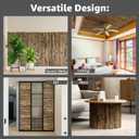 Art3d Natural Bamboo Wall Panel for Interior Wall Decor, Renewable Pole Wrap Wainscoting Paneling for Wall Ceiling Furniture Cabinet Office, 48 x 96 Inch - Dark Burned