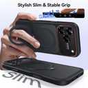 for iPhone 17 Pro Max Case: 360 Spin Magnetic Stand, Camera Protection (Compatible with MagSafe) [18FT Military Protection] Shockproof Matte Translucent Phone Cover for iPhone 17 Pro Max 6.9", Black