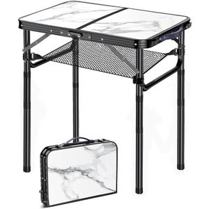 Folding TV Trays Foldable Dinner Tray Table Adjustable Height Food Snack Eating Couch Side Table Study Aluminum Portable Sofa Tray End Table for Outdoor Indoor Camp Pinic Bed Couch Living Room(Marble)