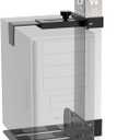 Under Desk PC Mount - No Drilling Heavy Duty 40lbs Capacity, Adjustable Height and Width Clamp-on Desk Leg PC Mount for Standing Desks (Fits 75mm45mm Legs only), with Non-Slip Pads, Black