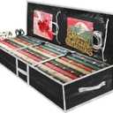 Christmas Gift Wrapping Paper Organizer Storage Bags,Plastic Container for Holiday Supplies & Accessories, Gift Bag Organizer, Under Bed Wrapping Paper Storage (Black)