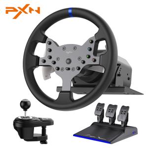 PXN V99 Driving Force Steering Wheel, 3.2Nm Dual-Motor Force Feedback Base, 11.8-inch TPR Rubber Wheel Cover Sim Racing Wheel With Shifter and Pedal, Desk Clamp, for PC, PS4, Xbox One, Xbox Serive X|S