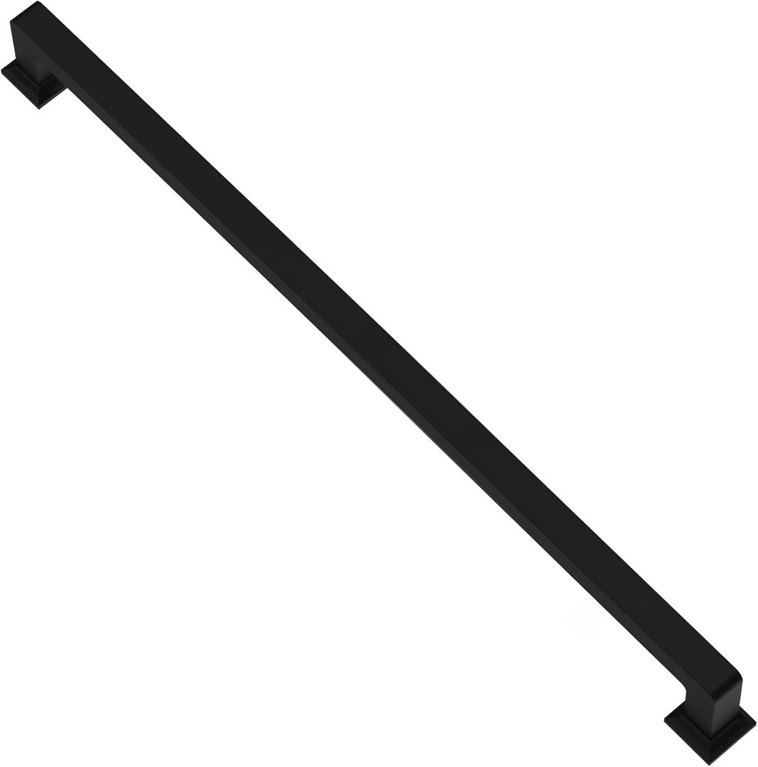 Alzassbg 6 Pack Matt Black Cabinet Pulls, 15 Inch(381mm) Hole Center Cabinet Handles Kitchen Pulls for Cabinets and Drawer AL3071MB