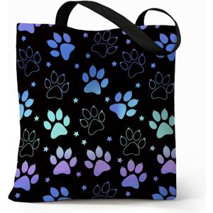 Cute Aesthetic Canvas Tote Bag for Women, Book Totes Bag for Work School Girls, Reusable Totebag with Zipper Pocket