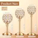 Qunclay 18 Pieces Crystal Candle Holders Bulk Candle Stick Holder Centerpieces for Table Wedding Centerpieces Crystal Decorative Tealight Dining Table Decor for Party(Gold)