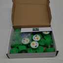 LANKER 24 Pack LED Tea Lights Candles, Flickering Green Flameless Tealights, Long Lasting Battery Operated Fake Candles, Decoration for Halloween and Christmas (Green - 24pcs)