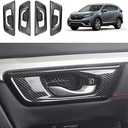 YOFAMO for CRV 2017-2022 ABS Carbon Fiber Grain Inner Door Cover Handle Trims Sticker Interior Decoration Accessories for Honda CRV CR-V 2017 2018 2019 2020 2021 2022 (Without Seat Memory Buttons)