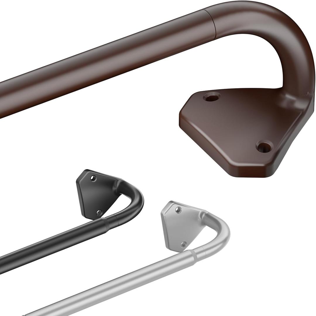 Curtain Rods, No Rust Adjustable Blackout Drapery Rods, 5/8 Inch Diameter Wrap Around Curtain Pole for Windows, Ideal for Bedroom, Outdoor (28-48 Inch, Bronze)